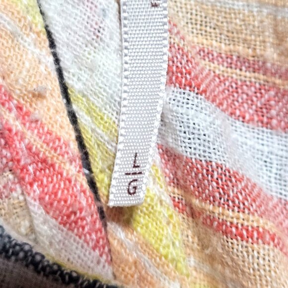 Free People Summer Nights Striped Pastel Boho Dress  Butter Yellow Ruffle Sleeve - Picture 13 of 14